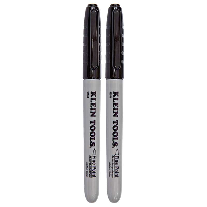 Fine Point Permanent Markers, Black, 2 per Package
